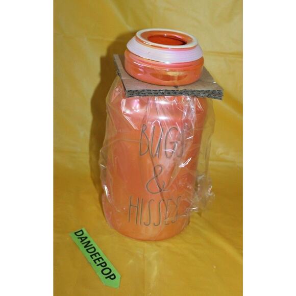 Rae Dunn Bugs & Hisses Orange Luster Finish Ceramic Canister Halloween Decor - Picture 3 of 12